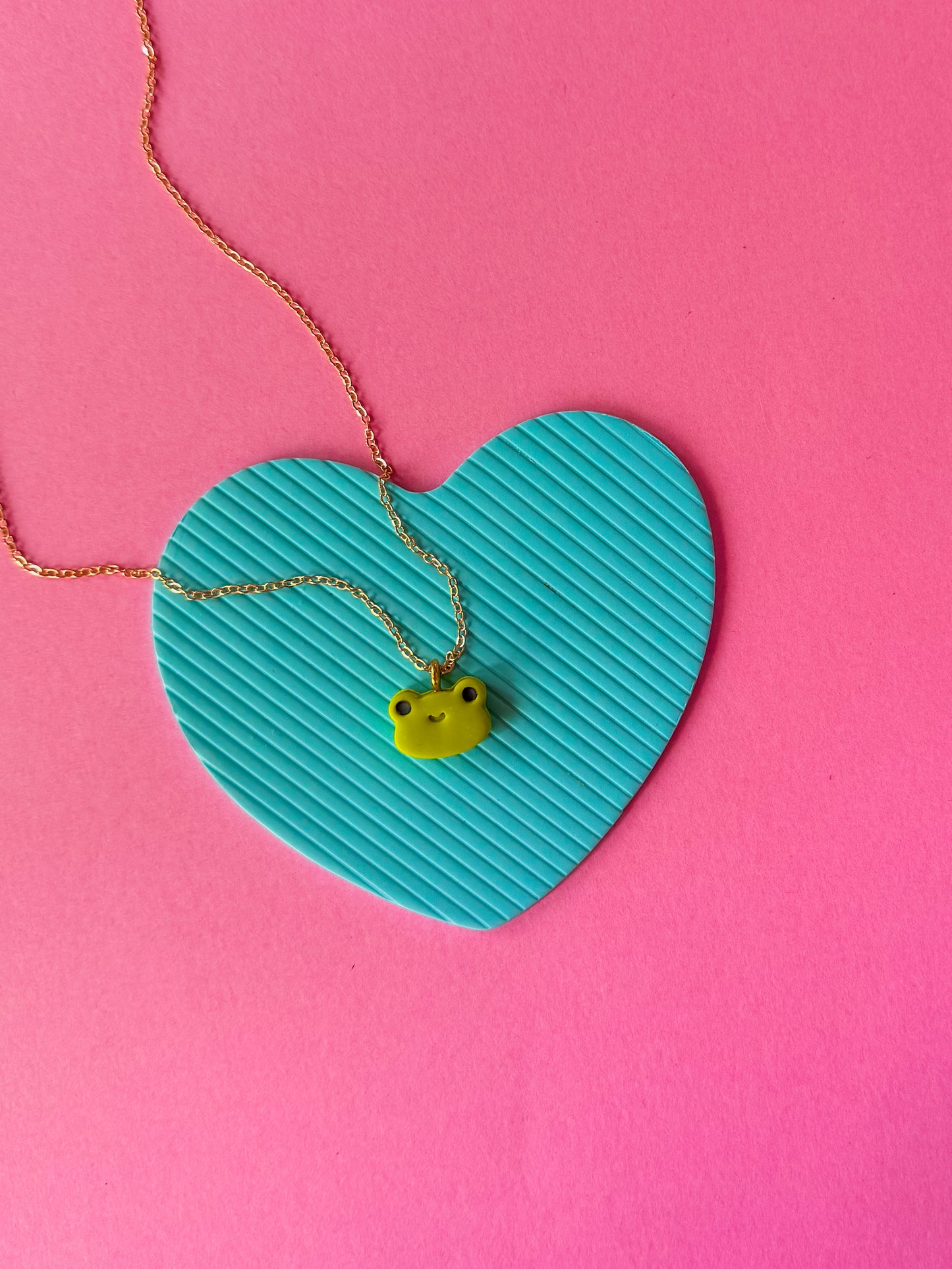 Frog Charm Necklace | Clay Charm Necklace