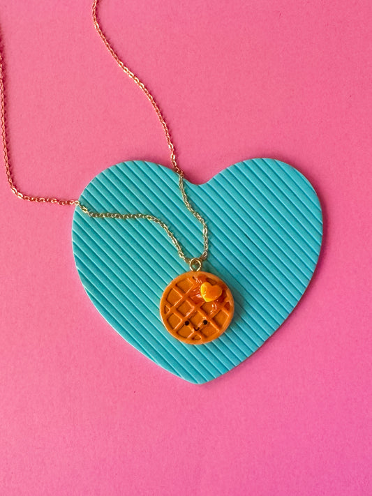 Waffle Charm Necklace | Clay Charm Necklace