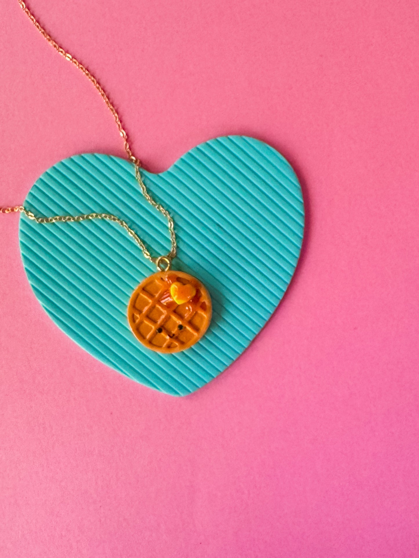 Waffle Charm Necklace | Clay Charm Necklace