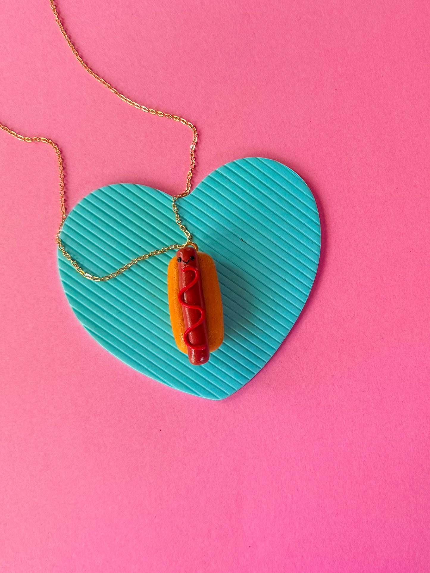 Hot Dog Charm Necklace | Clay Charm Necklace