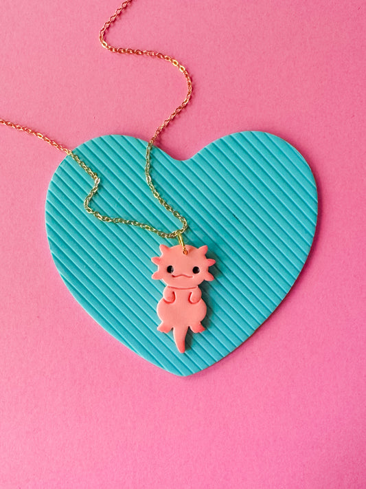 Axolotyl Charm Necklace | Clay Charm Necklace