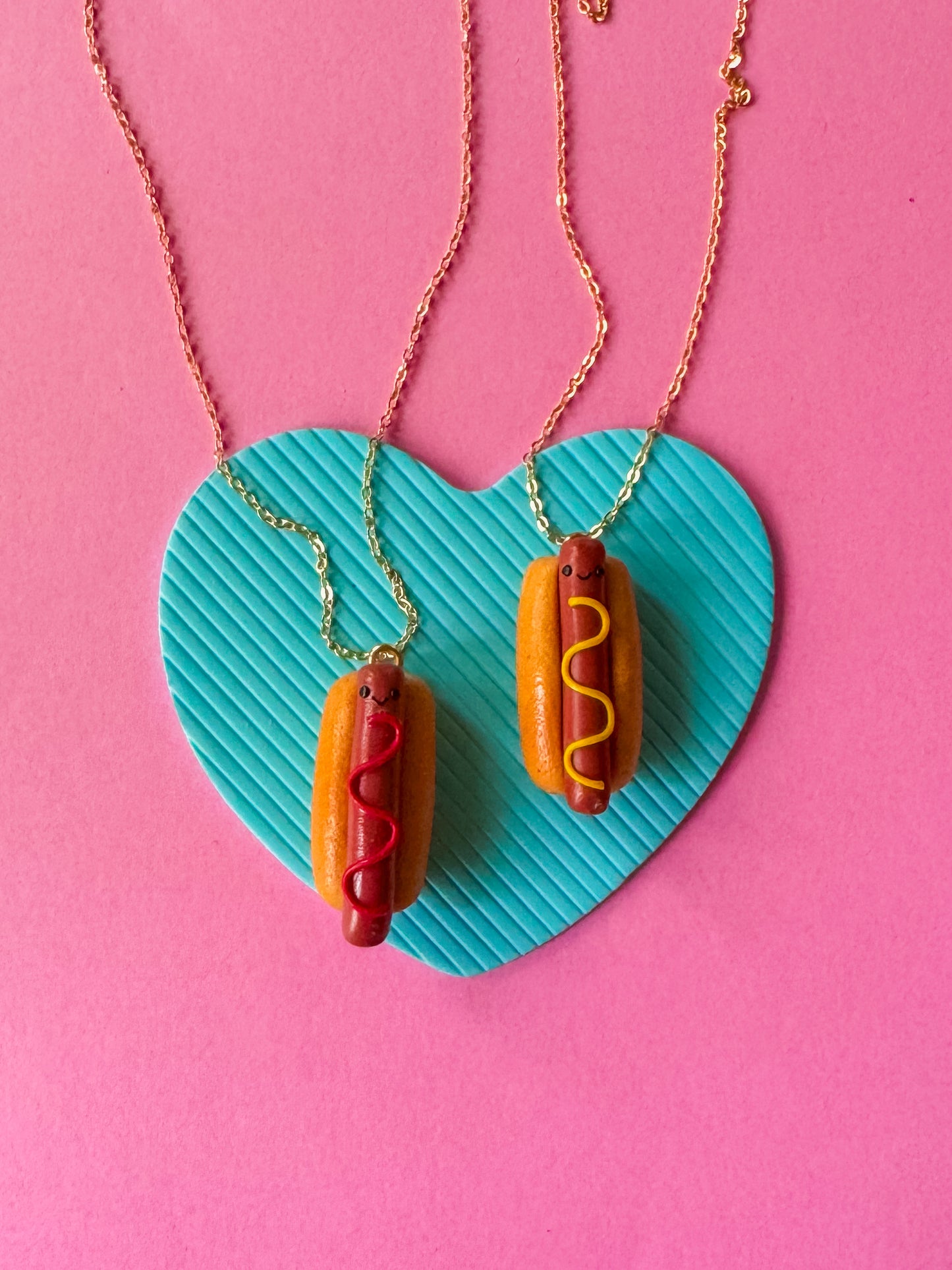 Hot Dog Charm Necklace | Clay Charm Necklace