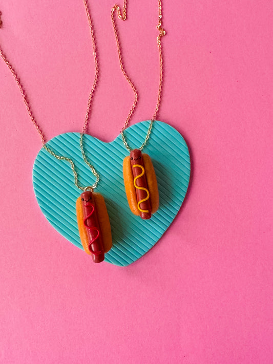 Hot Dog Charm Necklace | Clay Charm Necklace