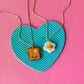 Egg + Toast Charm Necklace | Clay Charm Necklace