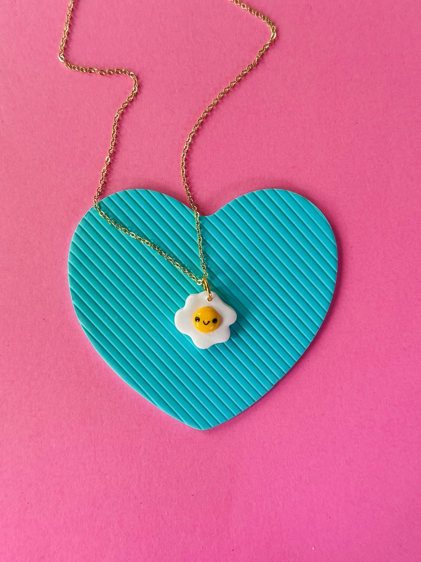 Egg + Toast Charm Necklace | Clay Charm Necklace