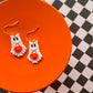 Ghost Cat Earrings | Clay Halloween Earrings
