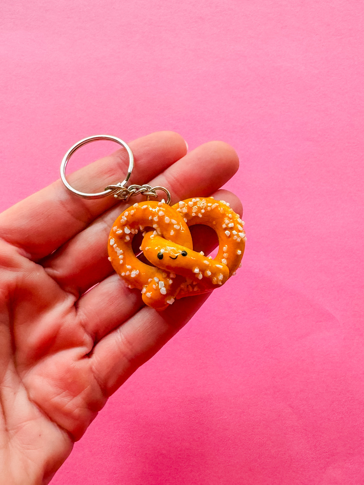 Pretzel Keychain | Polymer Clay Keychain