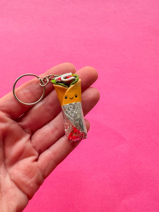 Burrito Keychain | Polymer Clay Keychain