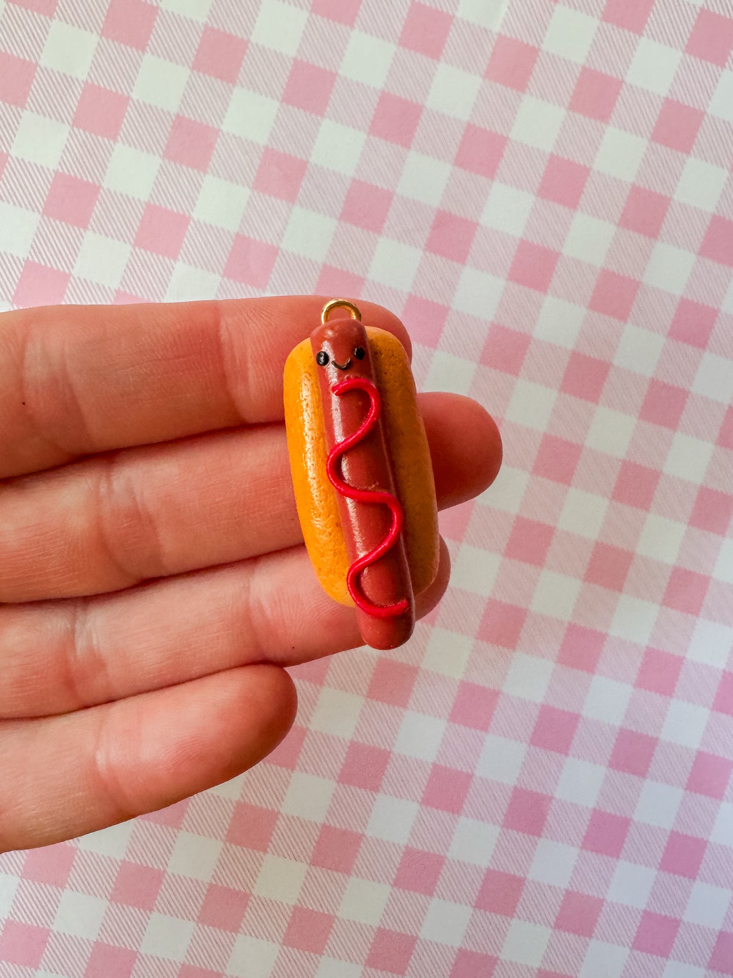 Hot Dog Charm Necklace | Clay Charm Necklace