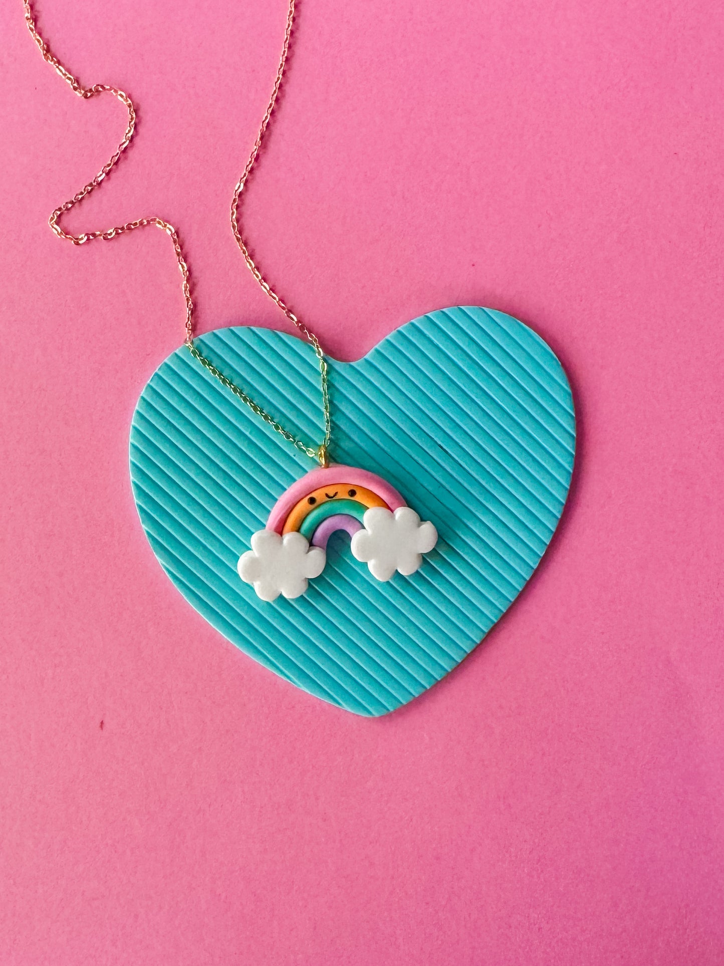 Rainbow Charm Necklace | Clay Charm Necklace