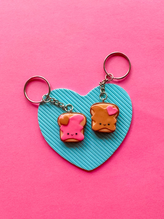 Peanut Butter and Jelly BFF Keychains | Polymer Clay Keychains