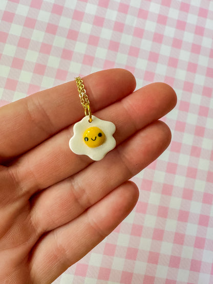 Egg + Toast Charm Necklace | Clay Charm Necklace