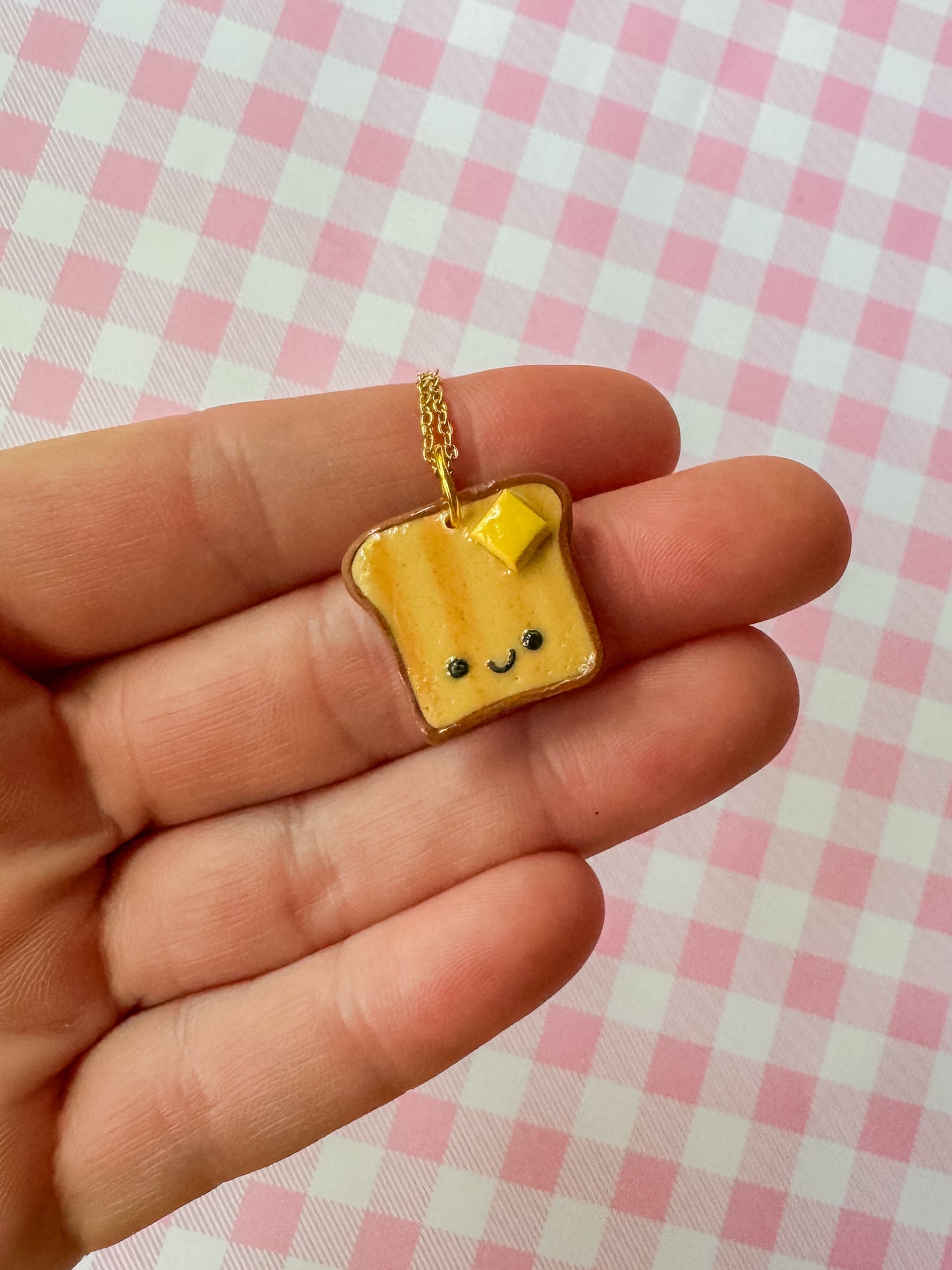 Egg + Toast Charm Necklace | Clay Charm Necklace