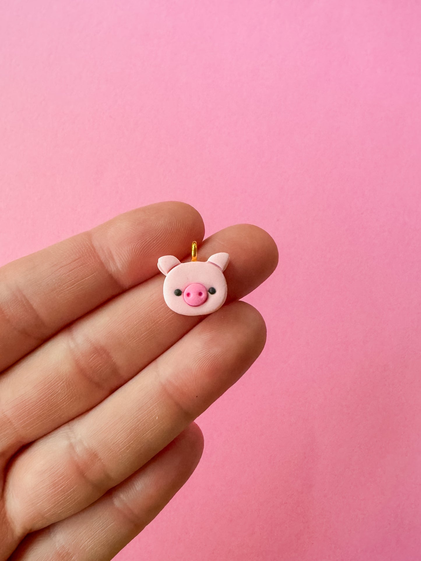 Pig Charm Necklace | Clay Charm Necklace
