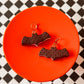 Neapolitan Ice Cream Sandwich Bats | Clay Halloween Earrings