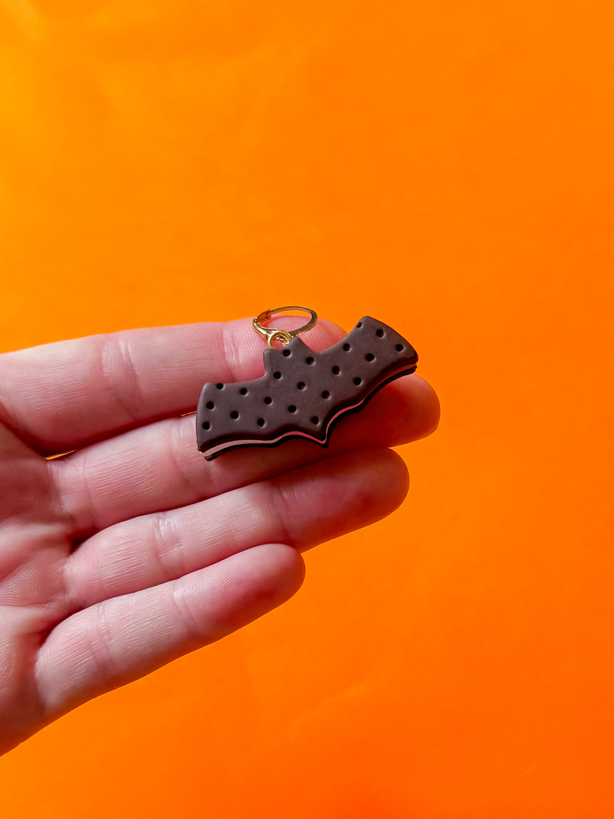 Neapolitan Ice Cream Sandwich Bats | Clay Halloween Earrings