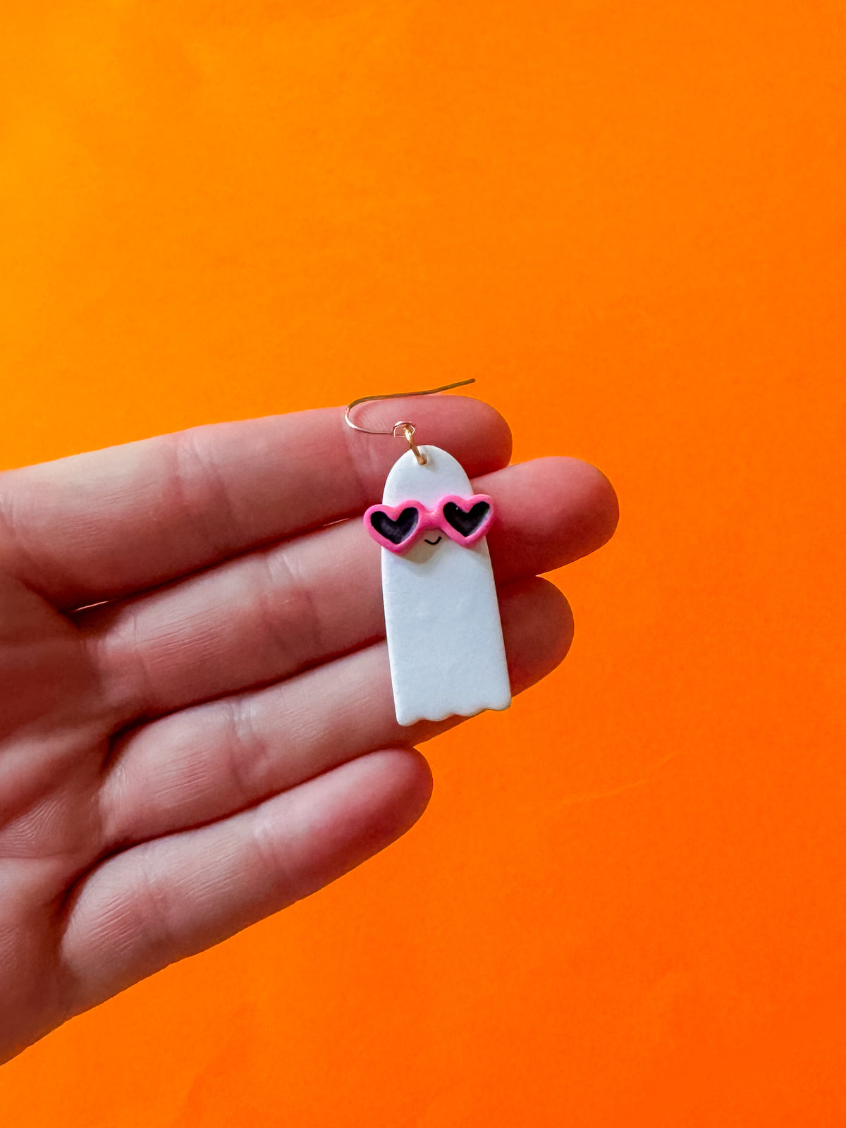 Sunglass Ghost Earrings | Clay Halloween Earrings