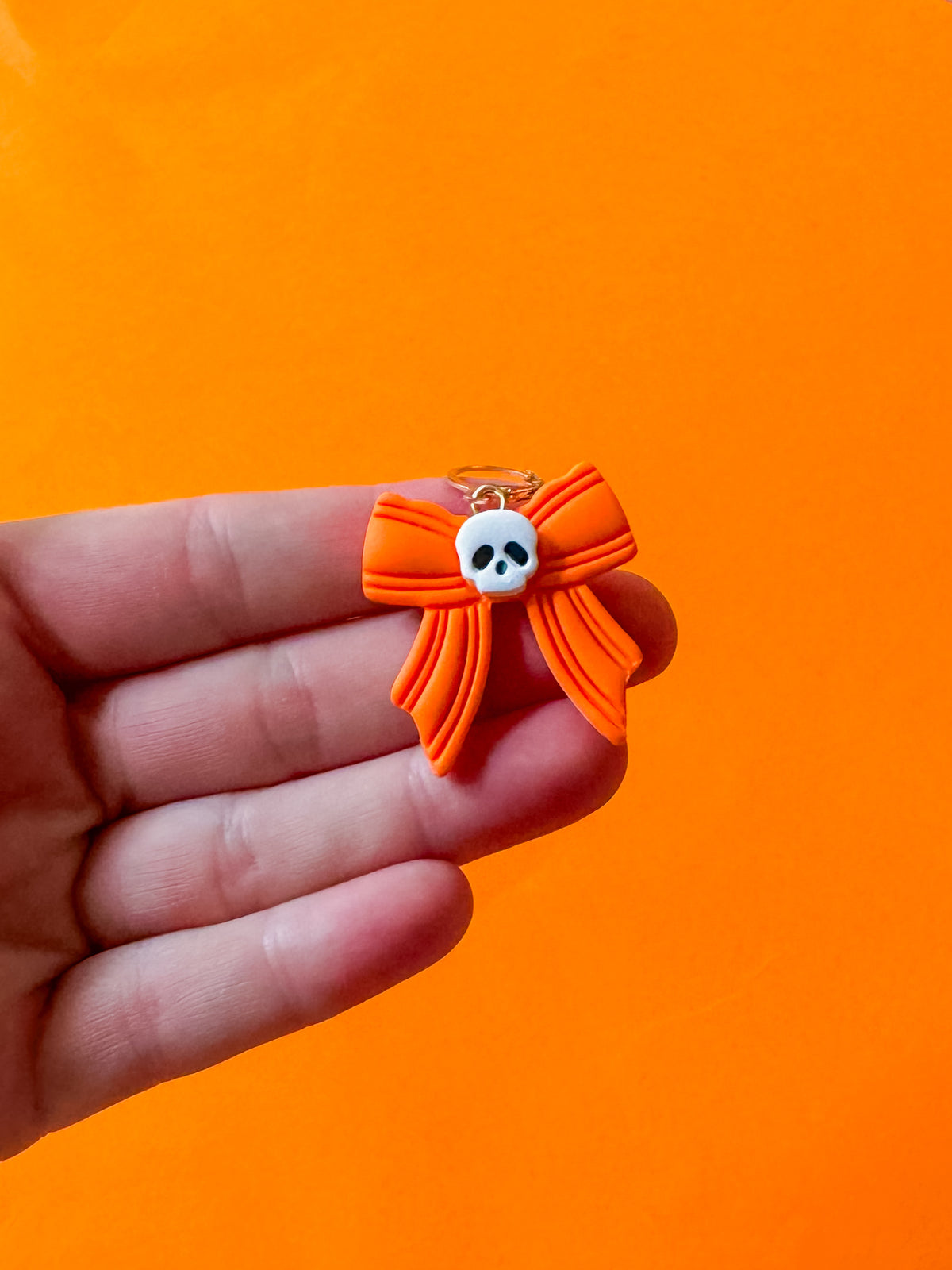 Skull Bow Earrings | Clay Halloween Earrings