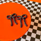 Black Glitter Bow Earrings | Clay Halloween Earrings