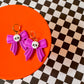 Skull Bow Earrings | Clay Halloween Earrings