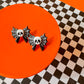 Skull Bow Studs | Clay Halloween Earrings
