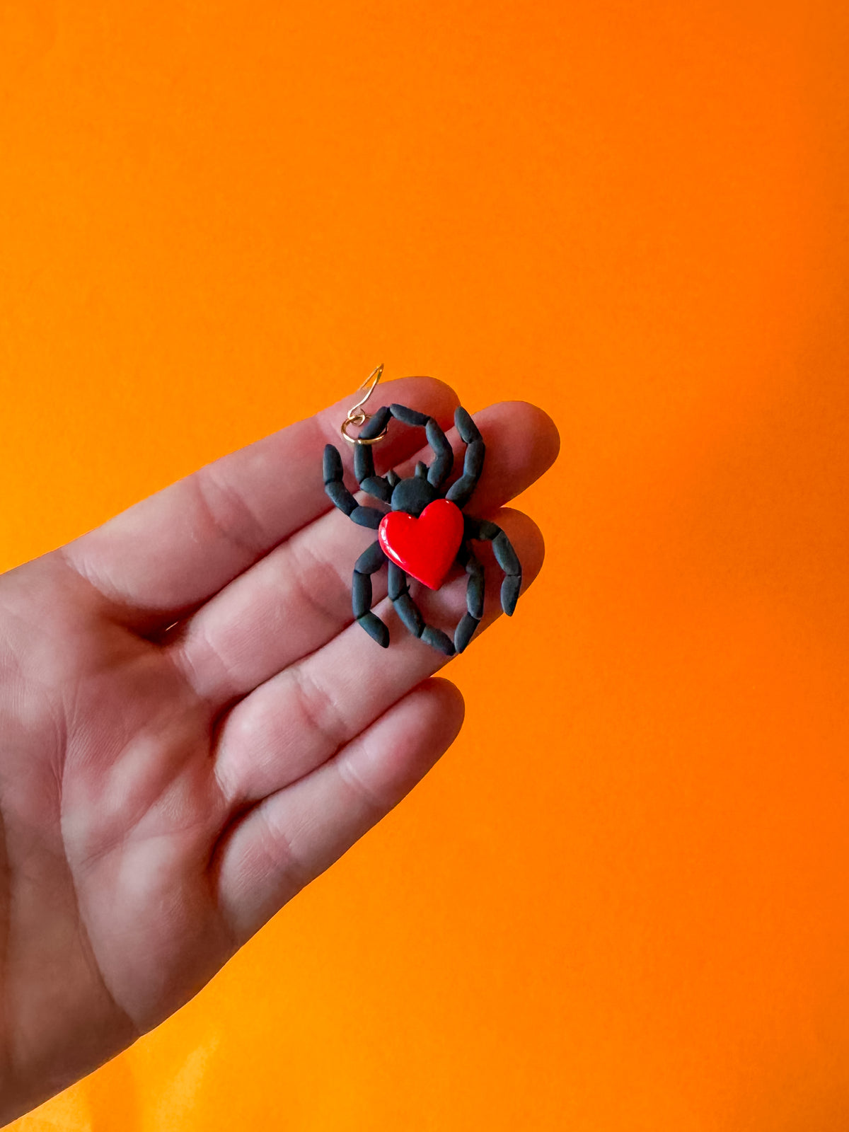 Black Widow Earrings | Clay Halloween Earrings
