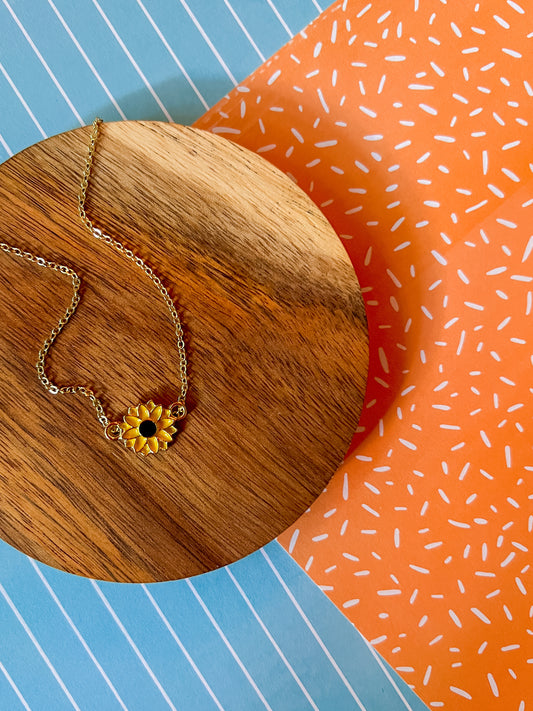 Sammy Sunflower Necklace and Earrings
