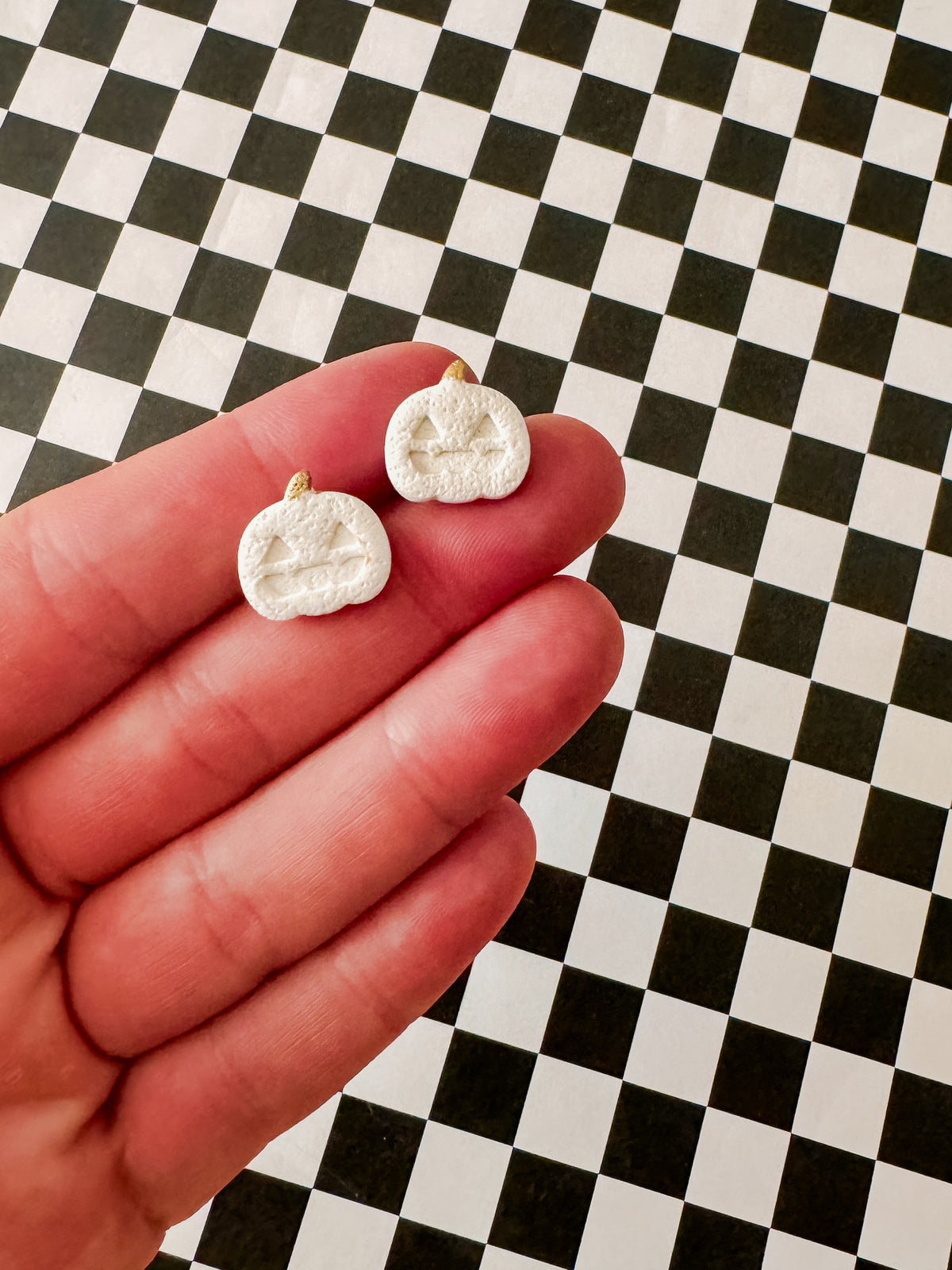 Pumpkin Stud Earrings | Clay Halloween Earrings