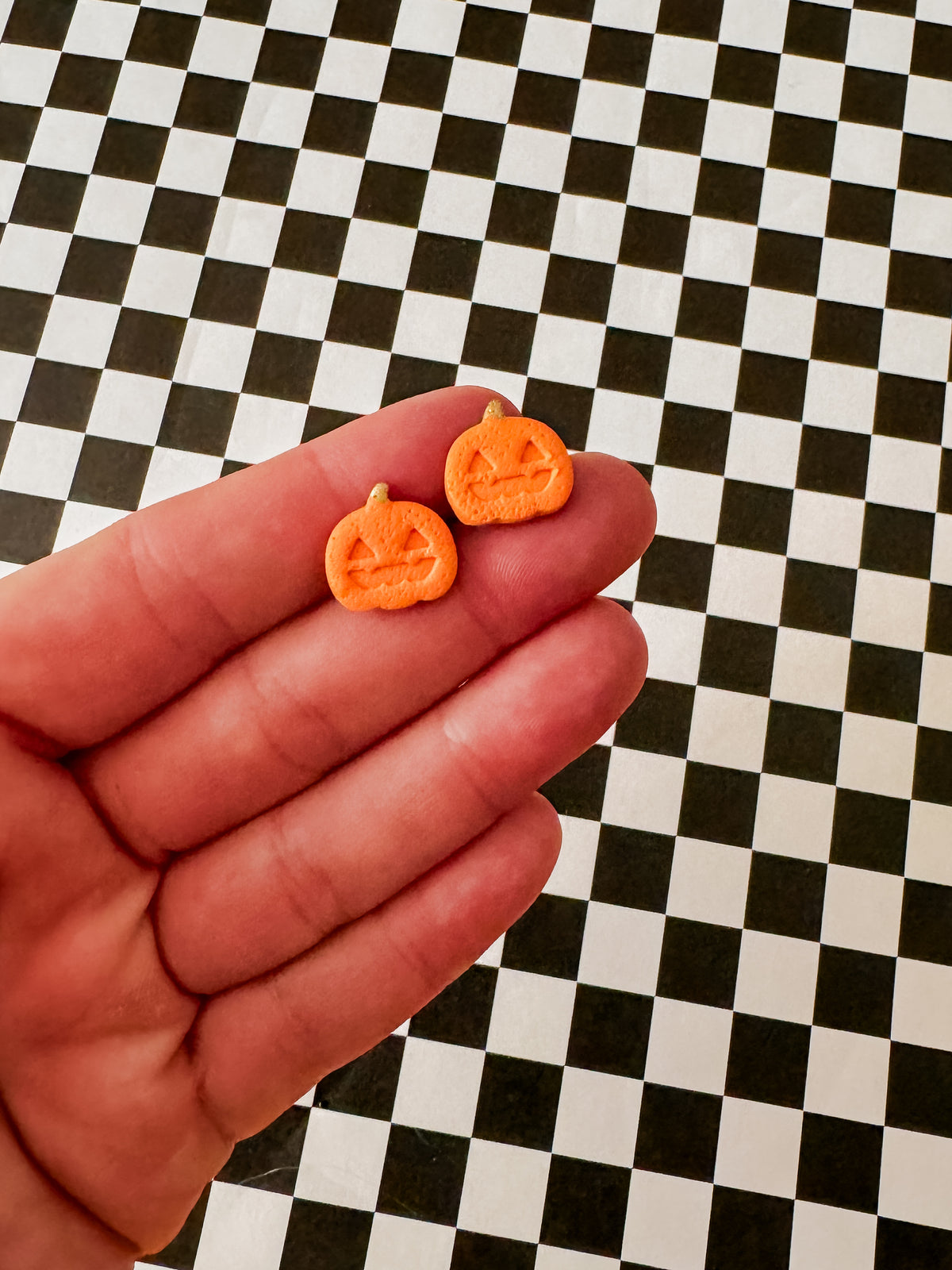 Pumpkin Stud Earrings | Clay Halloween Earrings