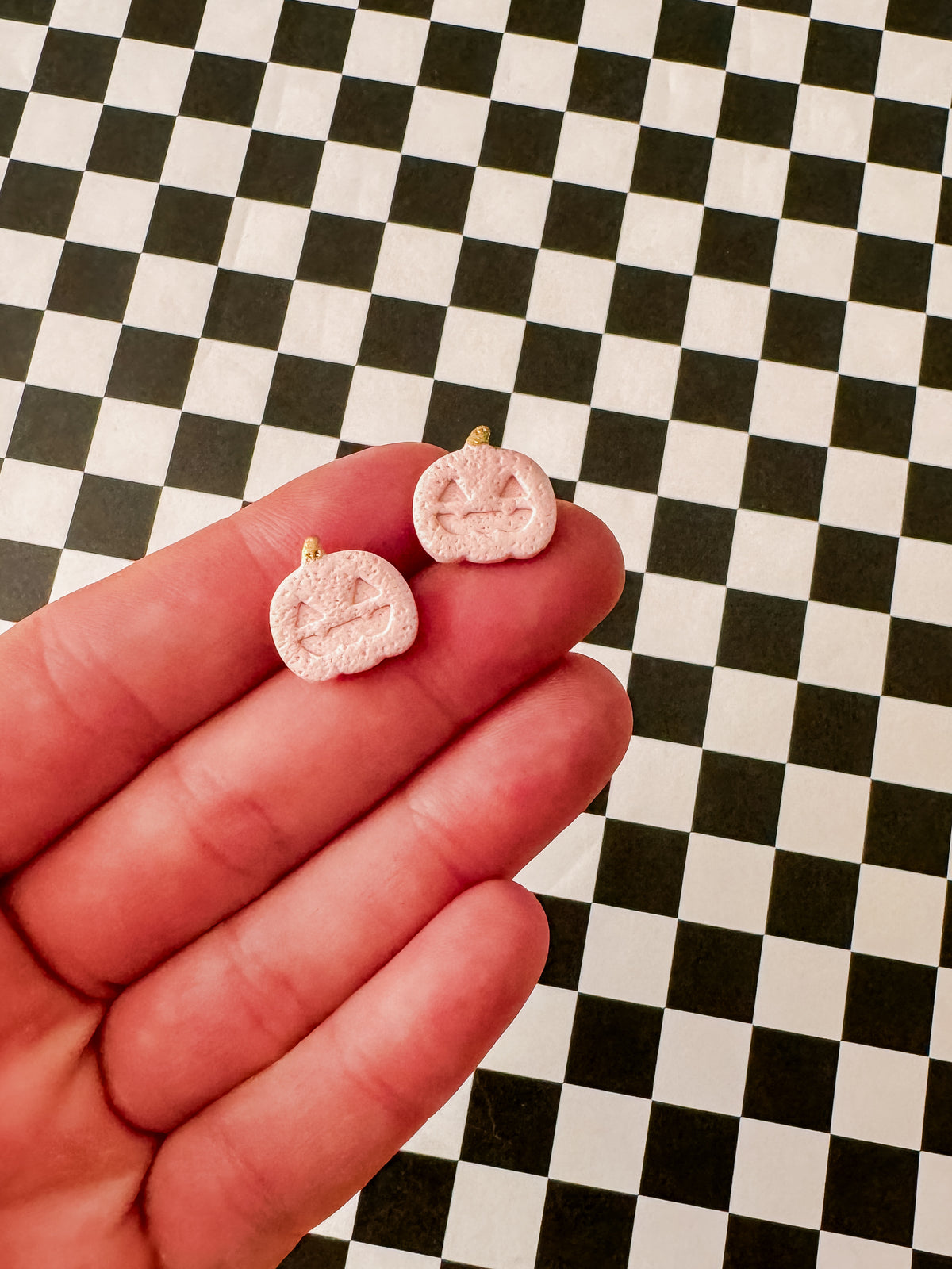 Pumpkin Stud Earrings | Clay Halloween Earrings