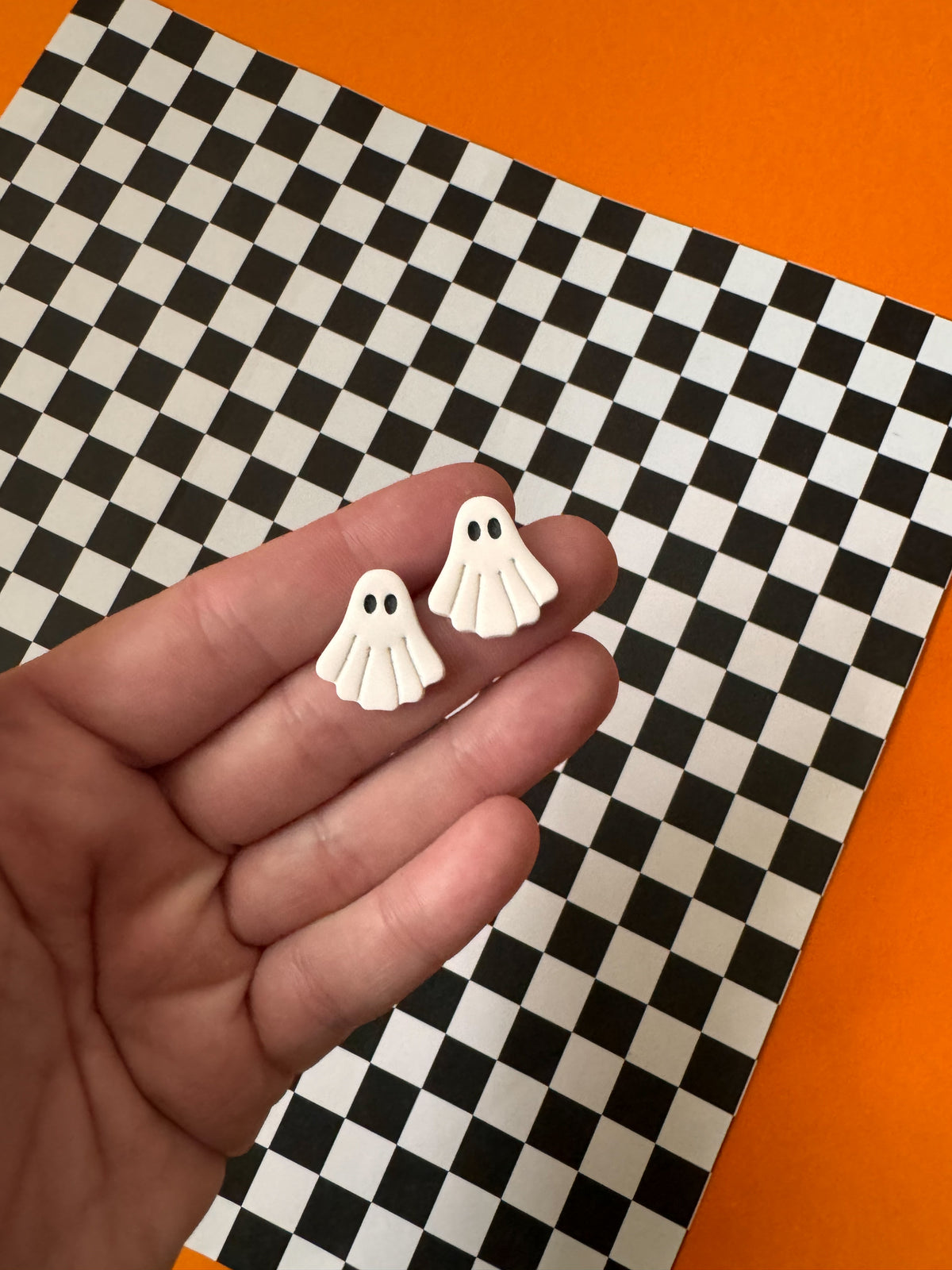 Ghost Stud Earrings | Clay Halloween Earrings
