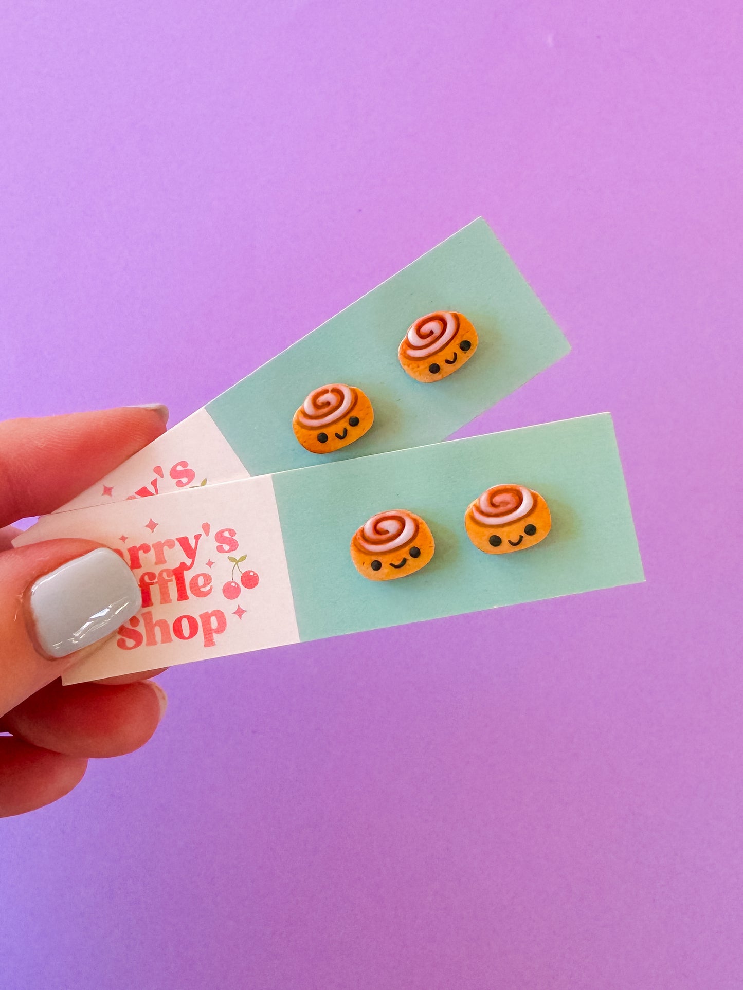 Cinnamon Roll Studs | Clay Earrings
