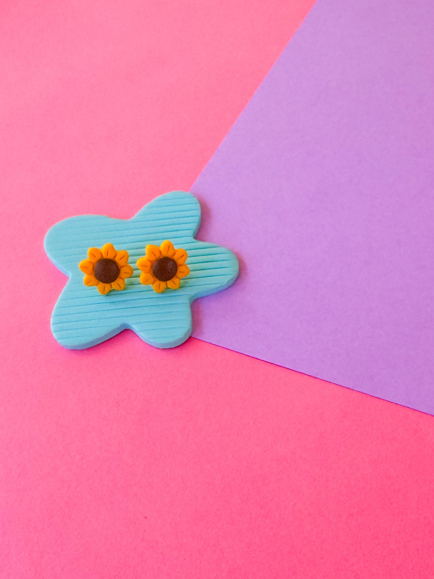 Sunflower Studs | Clay Earrings
