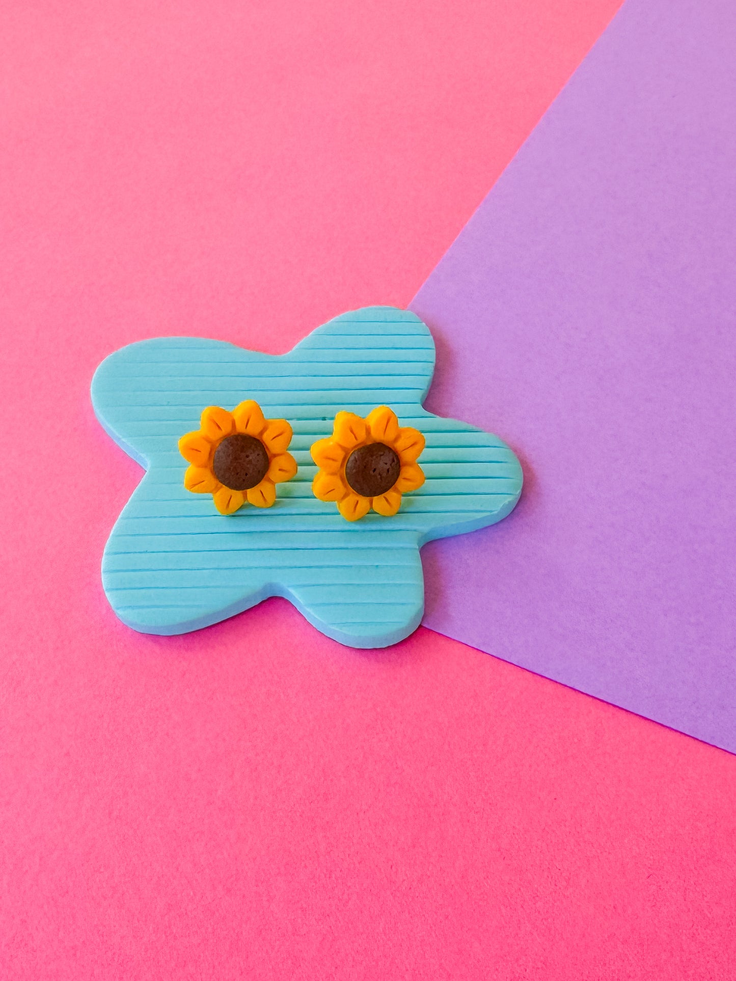 Sunflower Studs | Clay Earrings