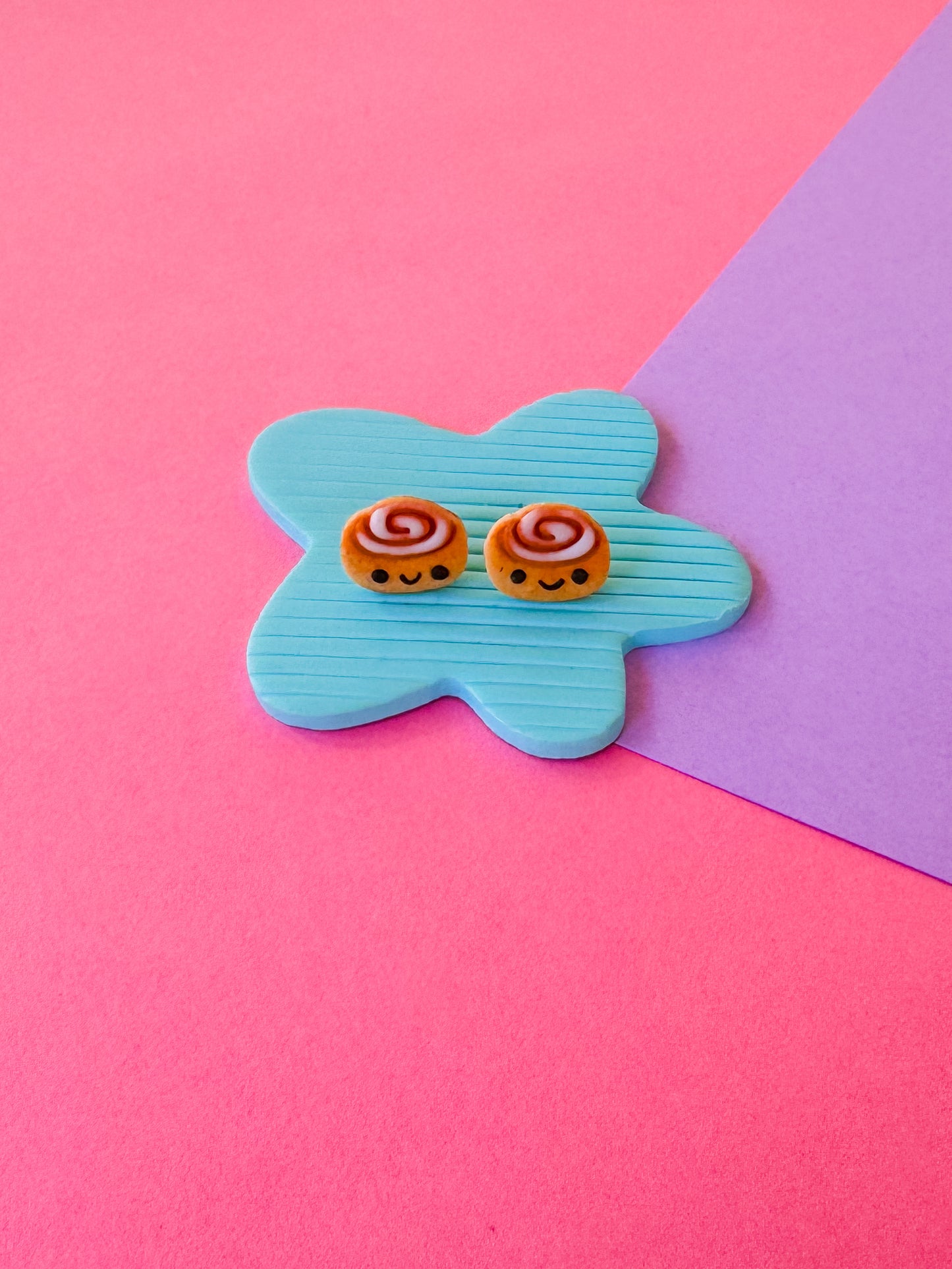 Cinnamon Roll Studs | Clay Earrings