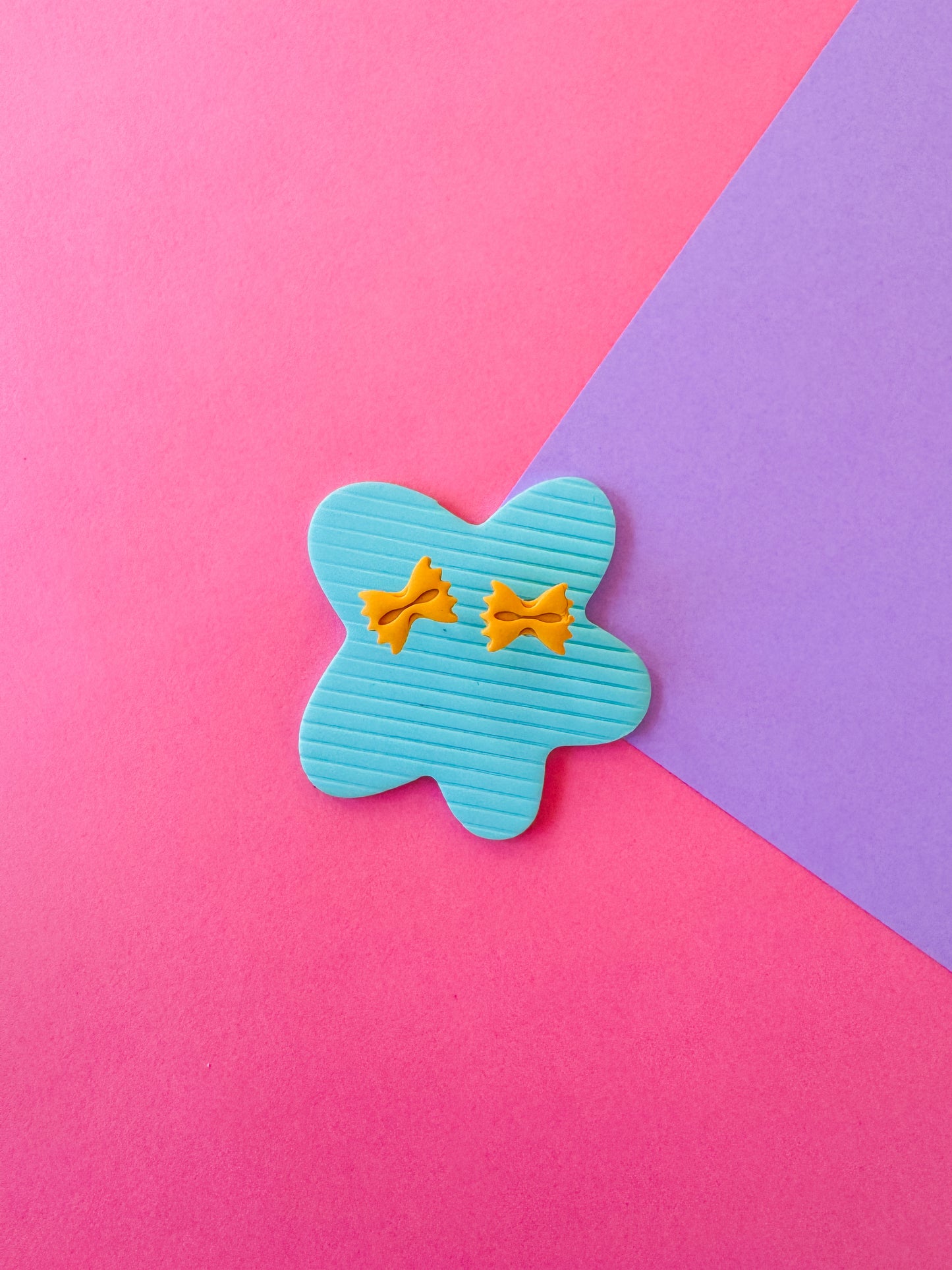 Bow Tie Pasta Studs | Clay Earrings