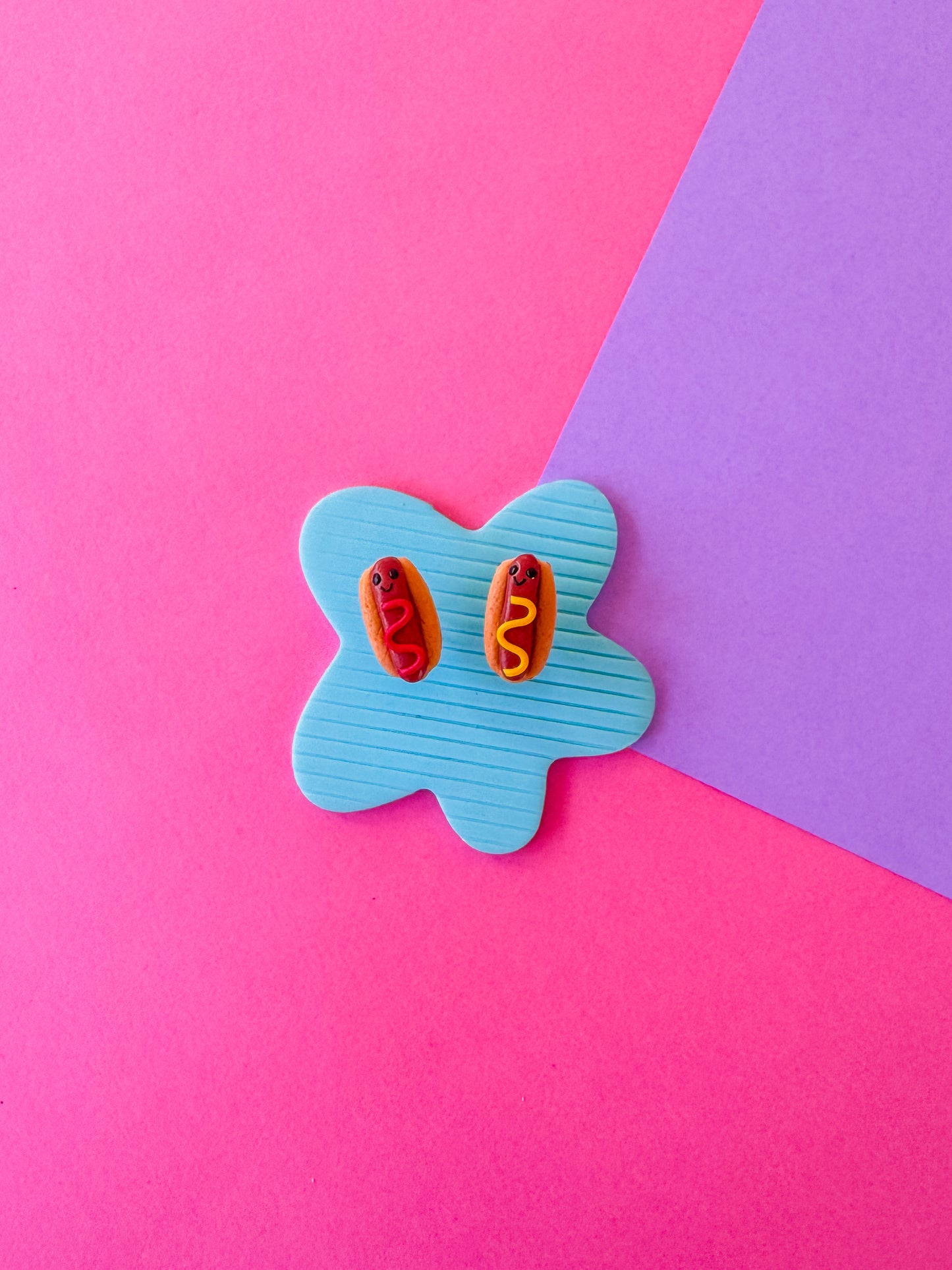 Hot Dog Studs | Clay Earrings