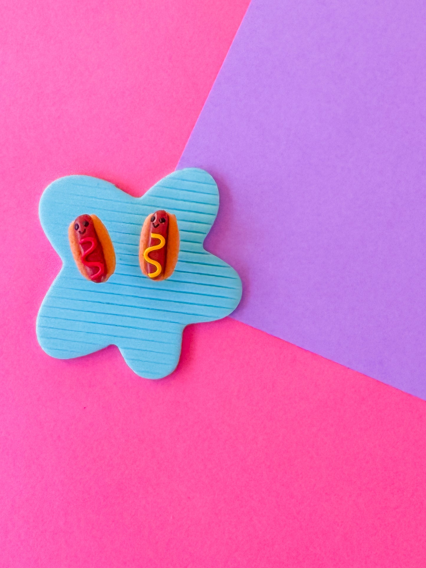 Hot Dog Studs | Clay Earrings