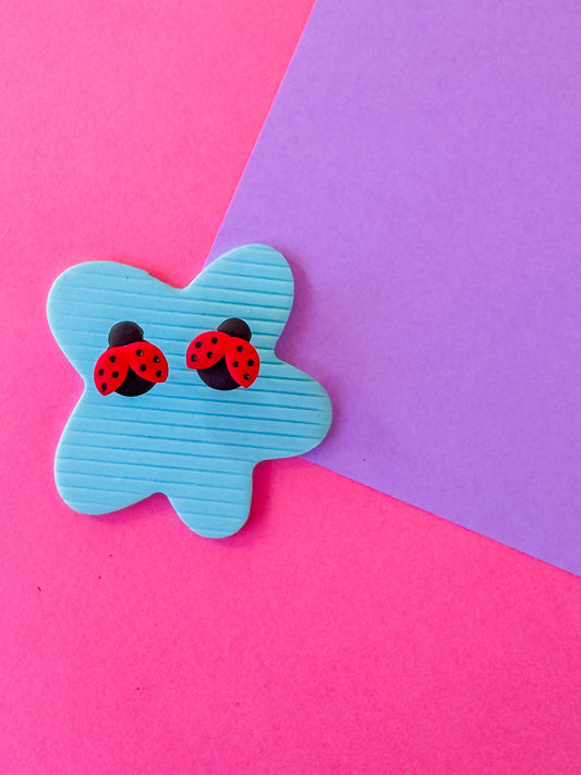 Ladybug Stud Earrings | Clay Earrings