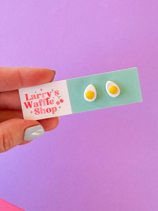 Deviled Egg Studs | Clay Earrings