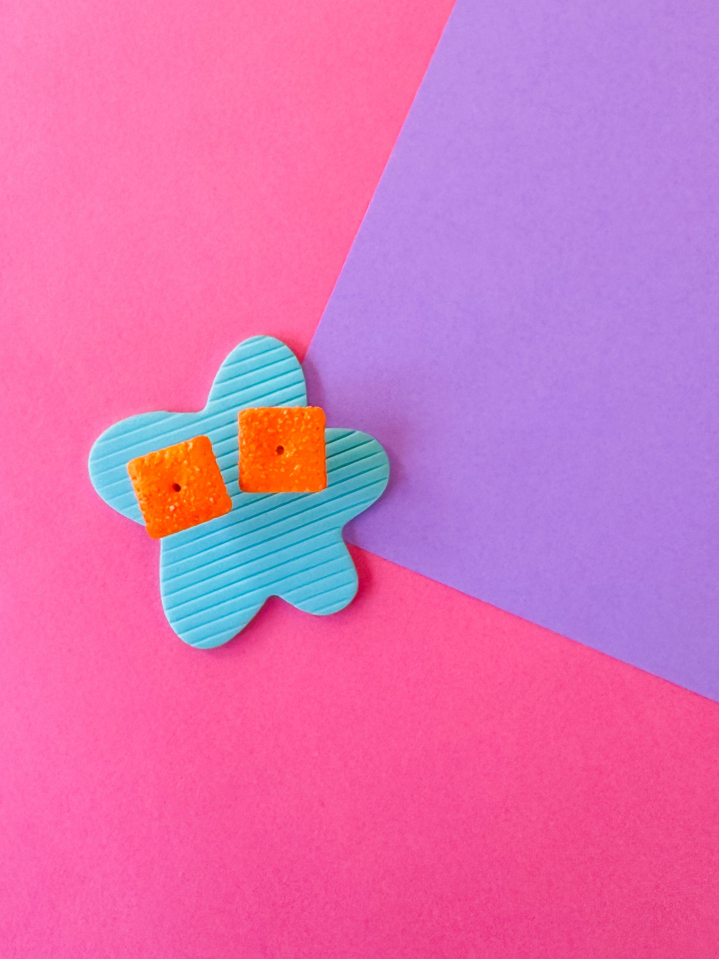 Cheez-it Studs | Clay Earrings