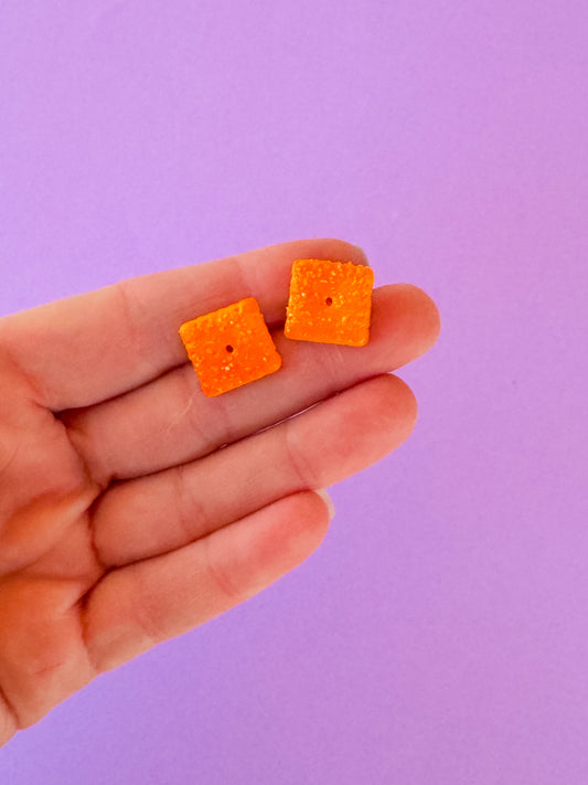 Cheez-it Studs | Clay Earrings