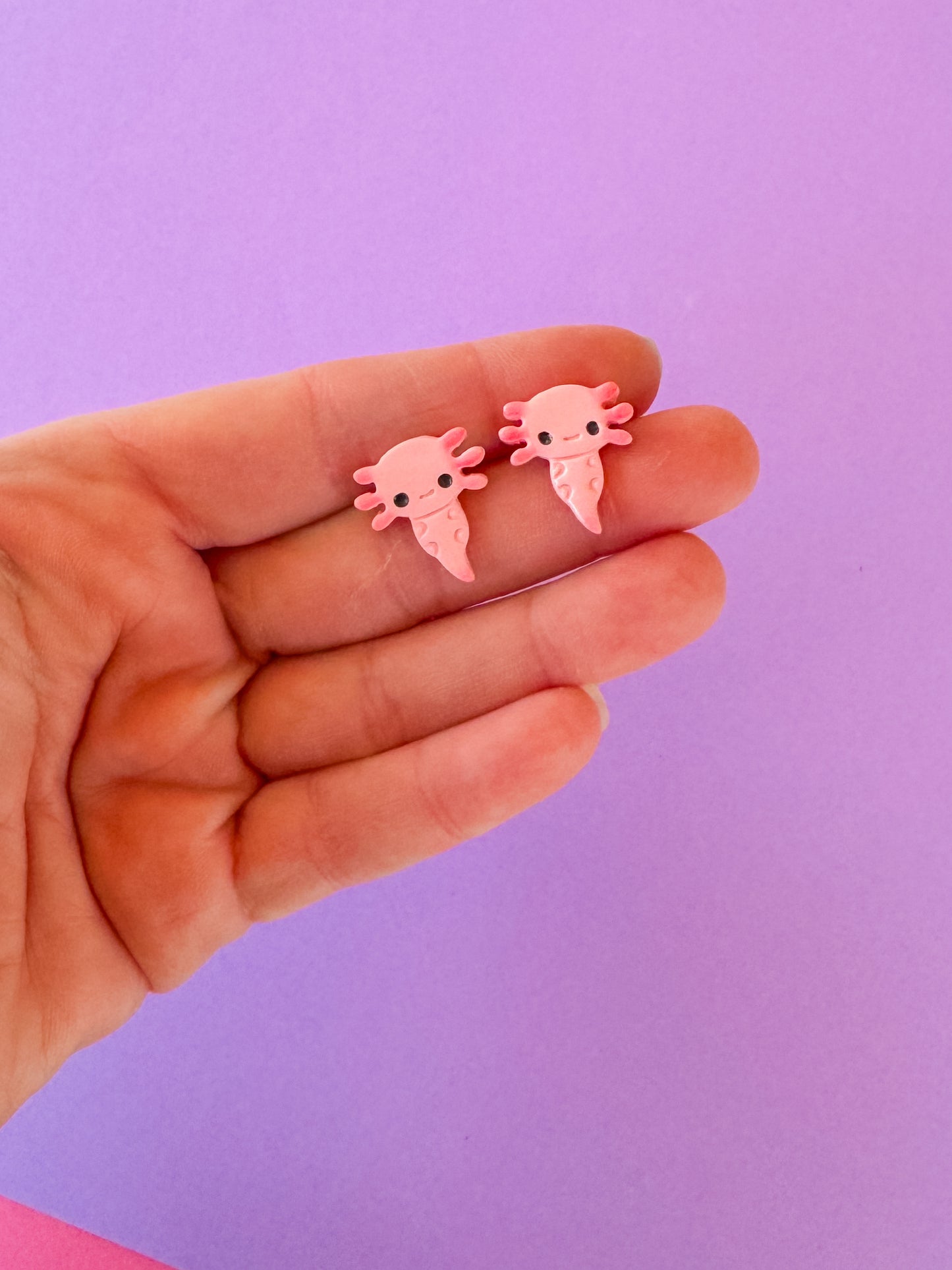 Axolotl Stud Earrings | Clay Earrings