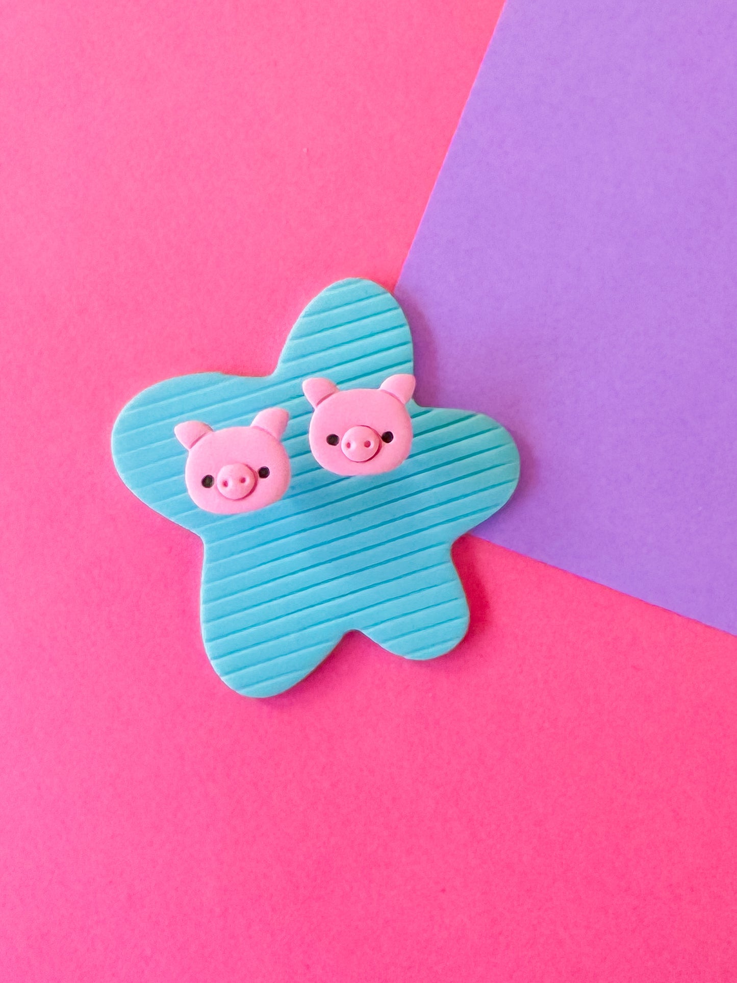 Pig Stud Earrings | Clay Earrings