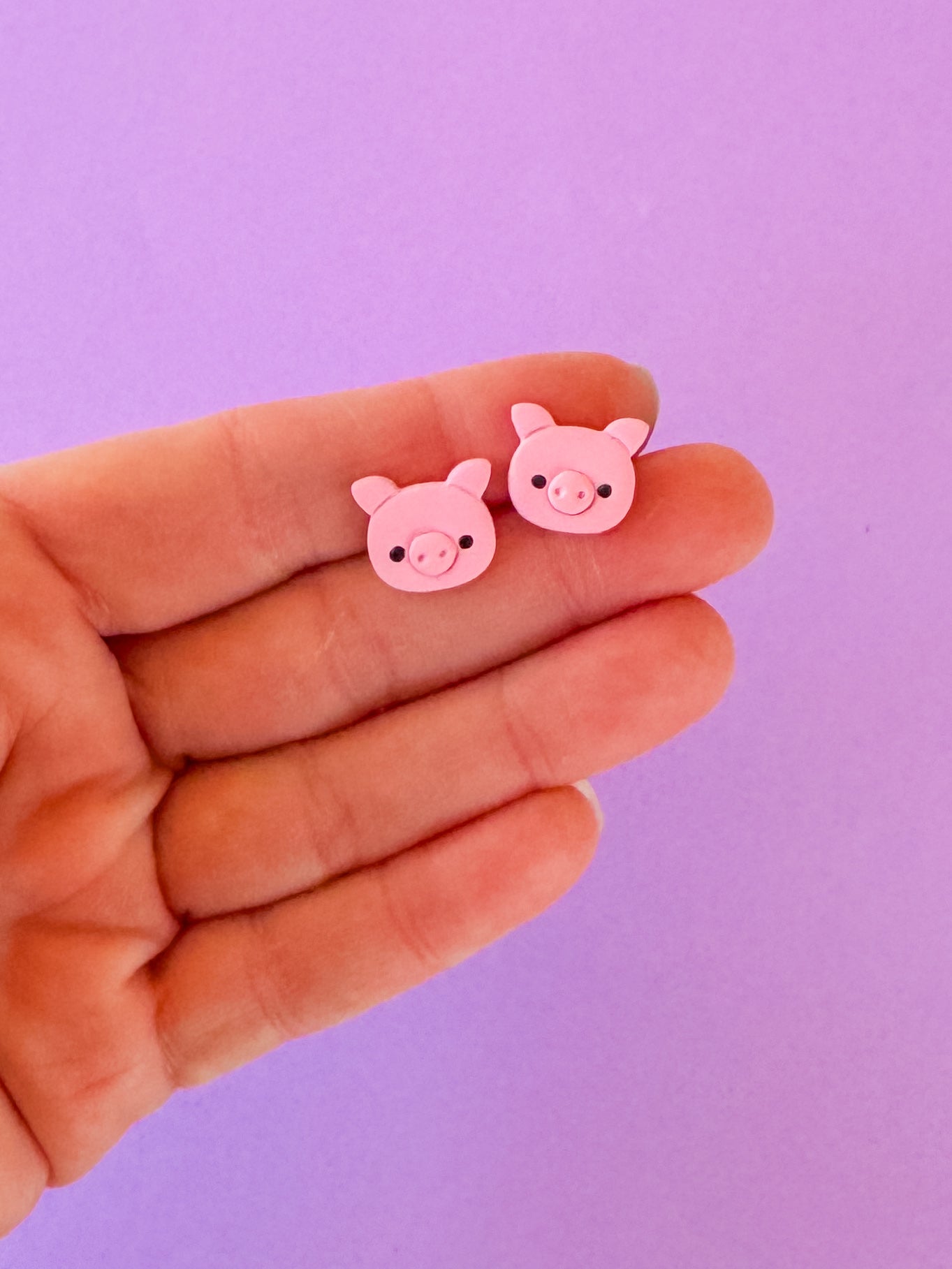 Pig Stud Earrings | Clay Earrings