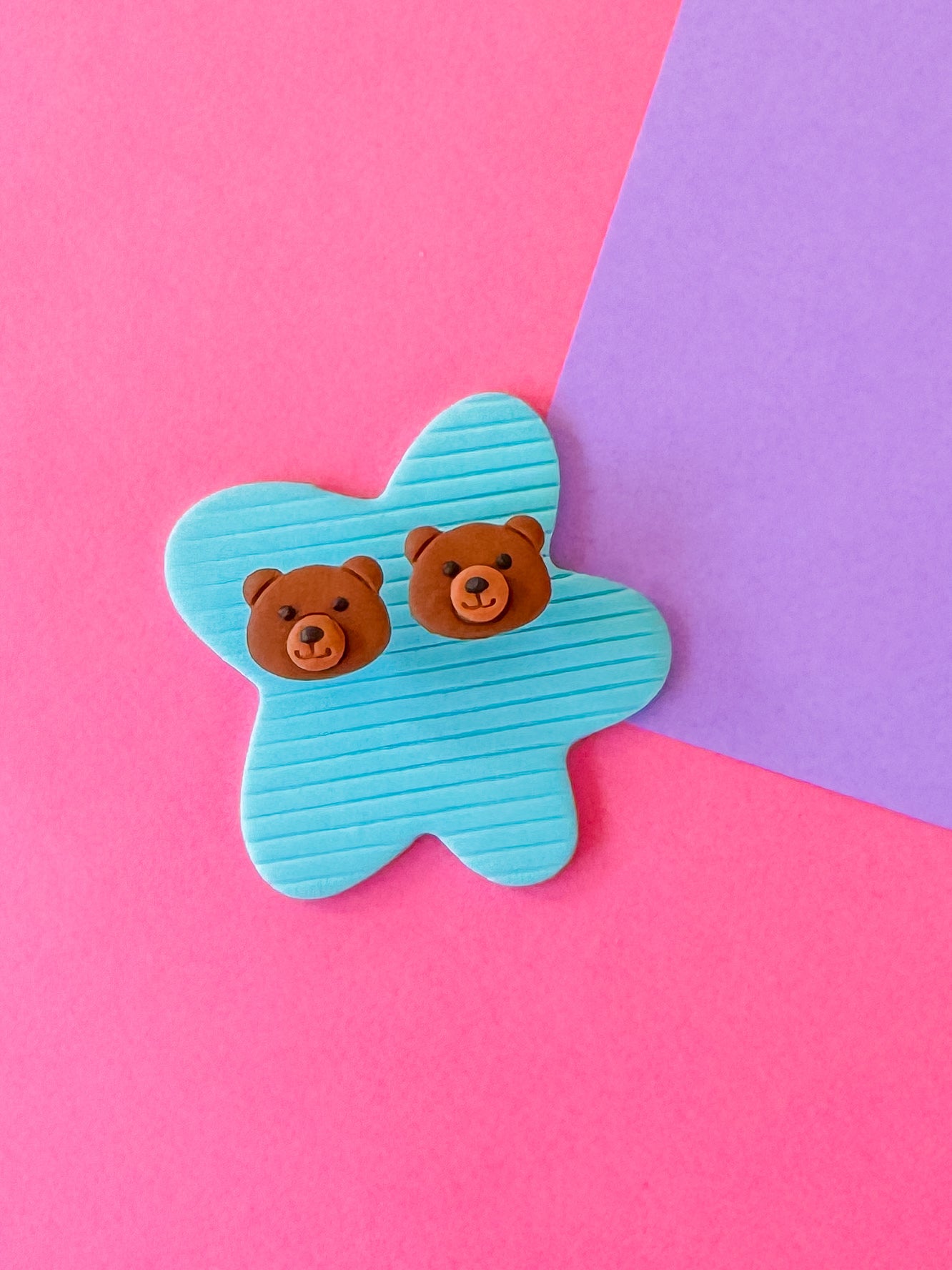 Bear Stud Earrings | Clay Earrings