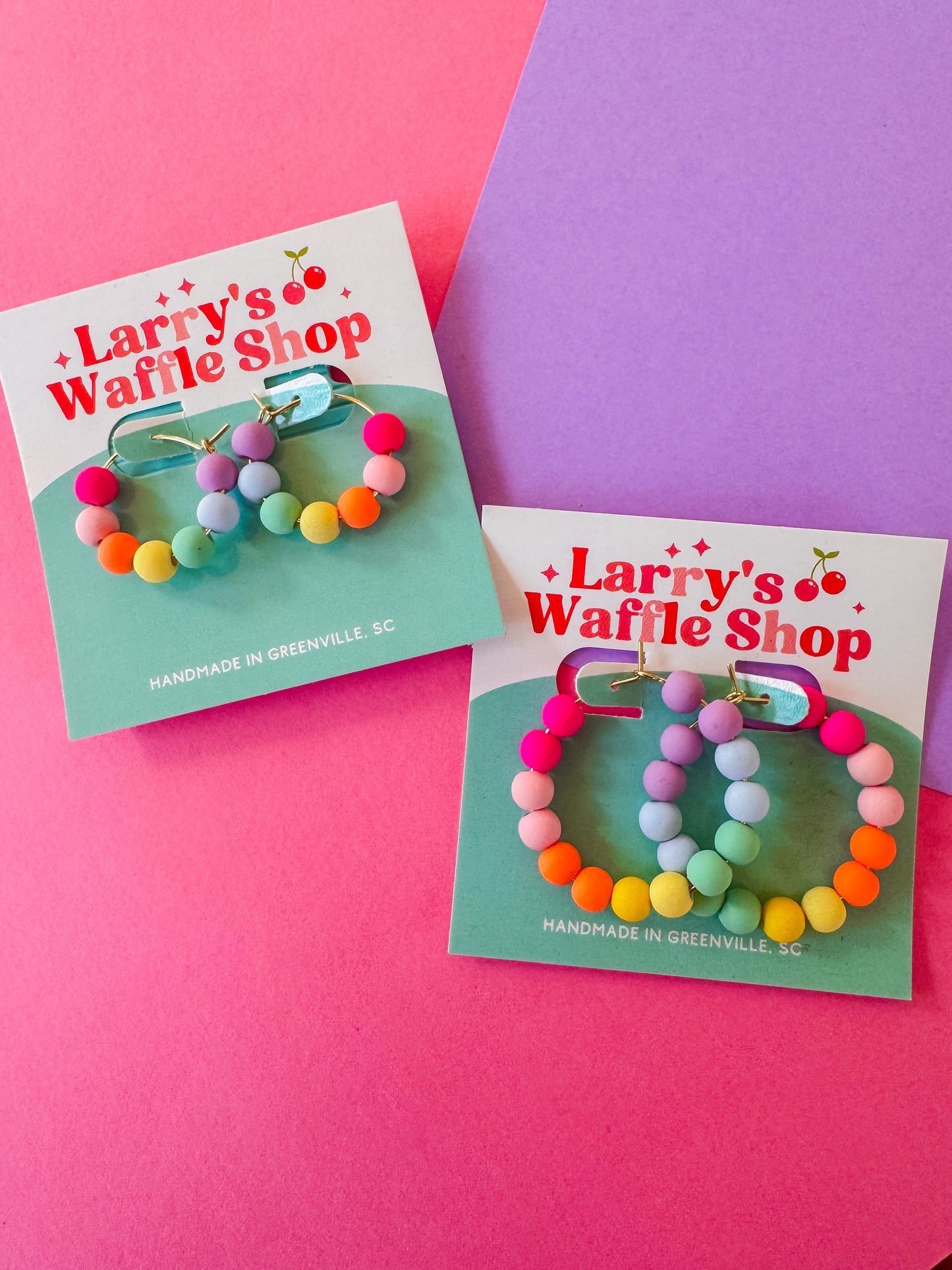 Gum Ball Hoops - Beaded Earrings
