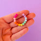 Gum Ball Hoops - Beaded Earrings
