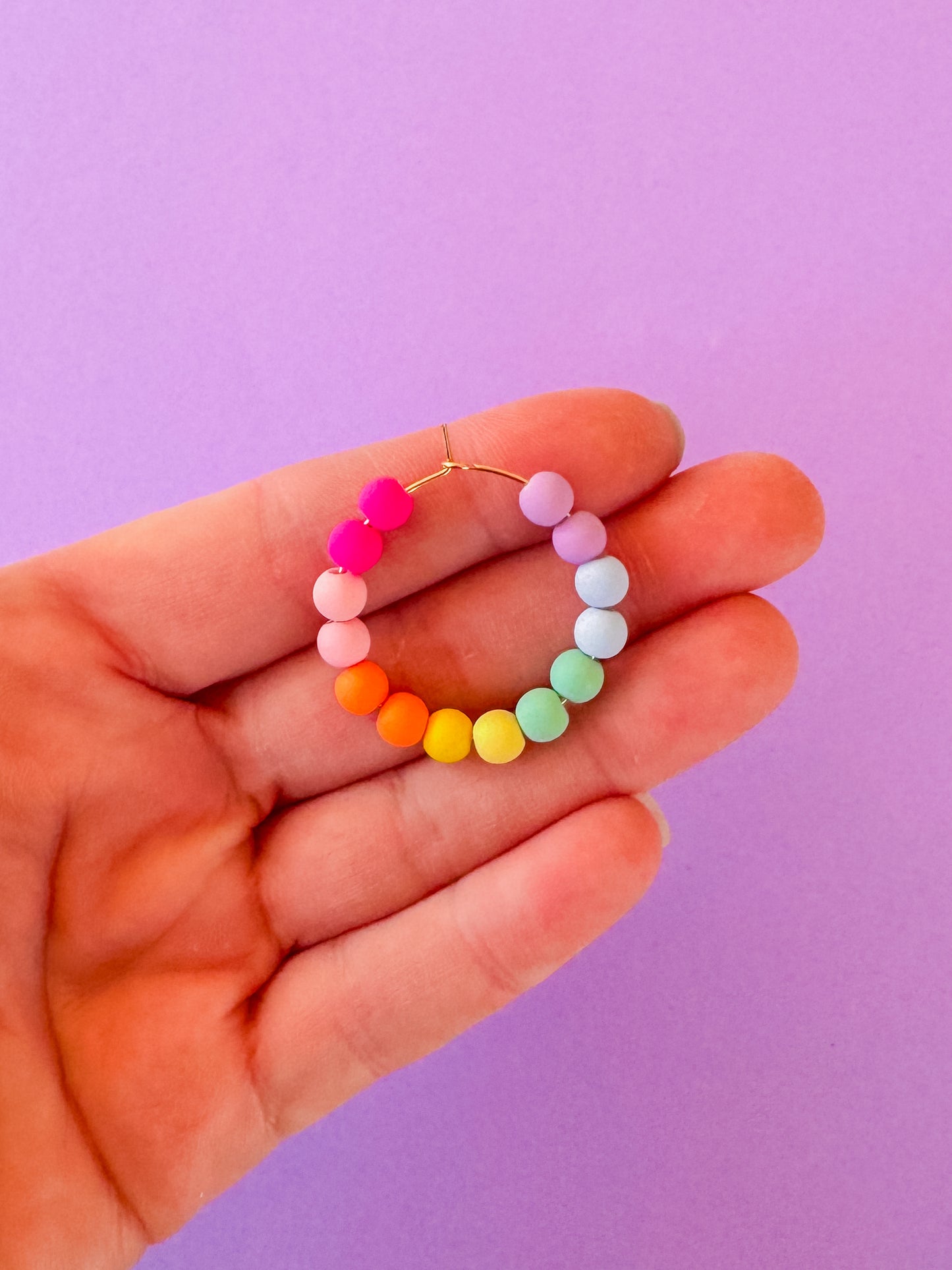Gum Ball Hoops - Beaded Earrings
