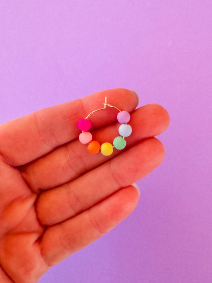 Gum Ball Hoops - Beaded Earrings